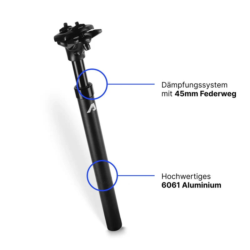 Alpensattel gefederte Sattelstütze