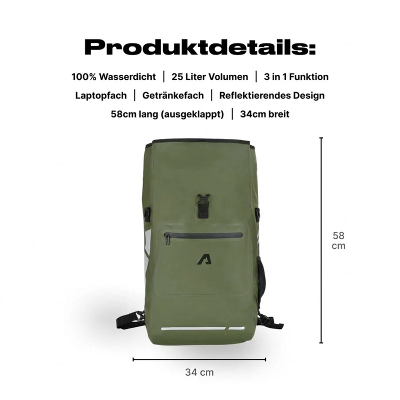 Alpensattel 3 in 1 Fahrradtasche