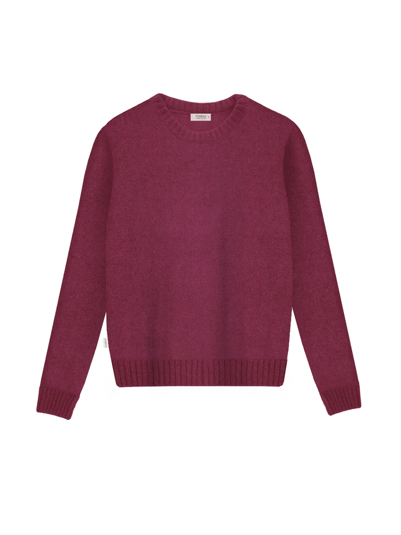 Frauen Merino Strickpullover - bordeaux