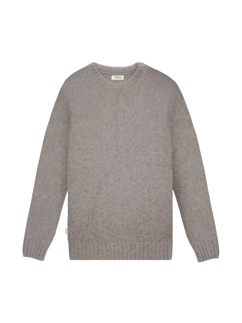 Männer Merino Strickpullover - braunmeliert