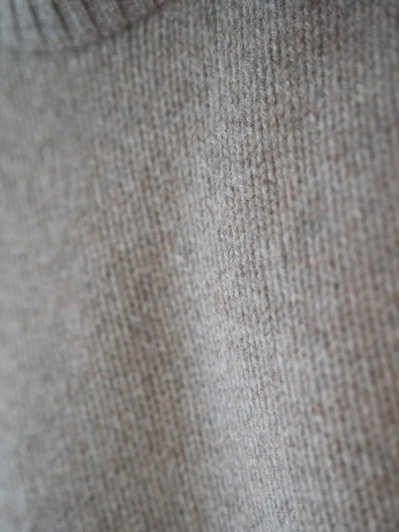 Männer Merino Strickpullover - braunmeliert