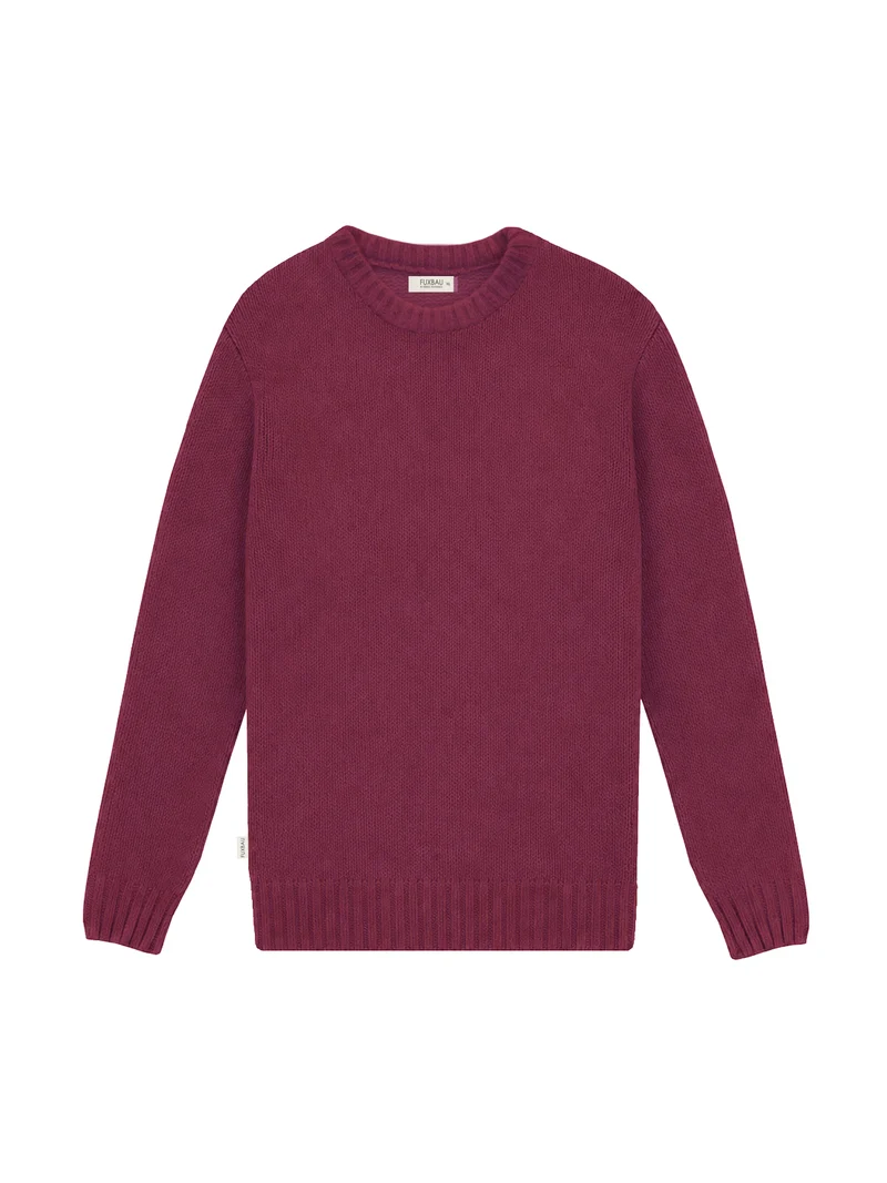 Männer Merino Strickpullover - bordeaux