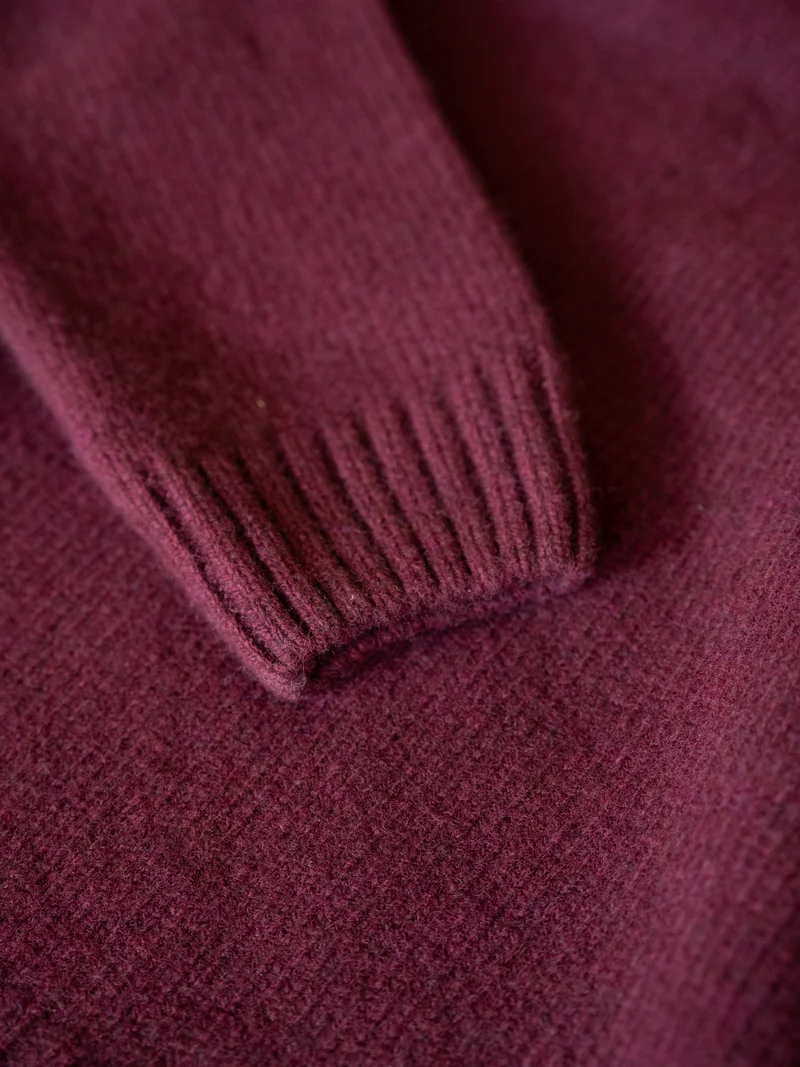 Männer Merino Strickpullover - bordeaux