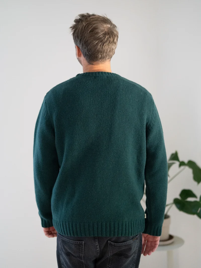 Männer Merino Strickpullover - grün