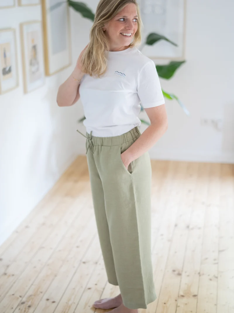 Frauen Leinenhose - salbei