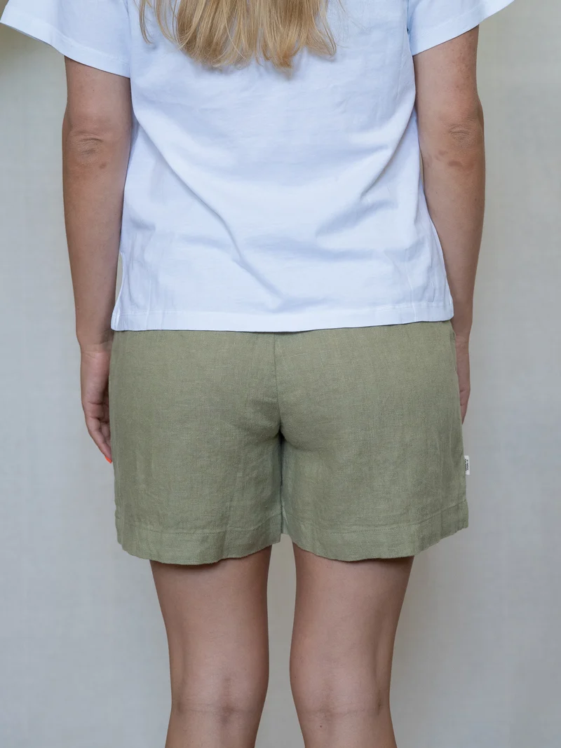 Frauen Leinenshorts - salbei