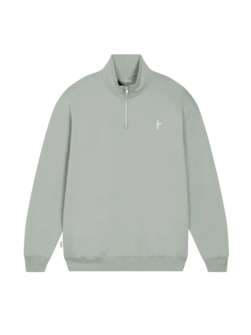 Männer fux Half Zip Sweater - seegras
