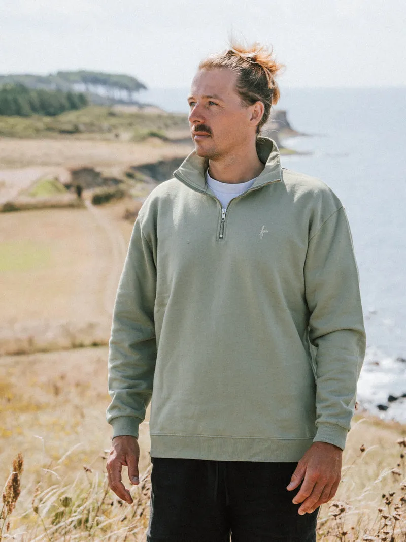 Männer fux Half Zip Sweater - seegras