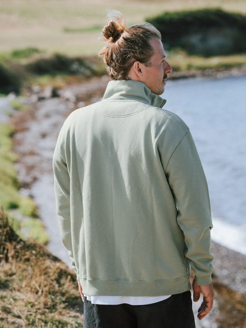 Männer fux Half Zip Sweater - seegras