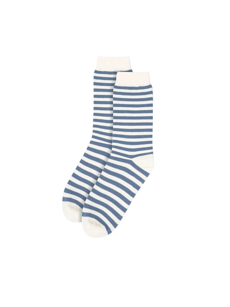 Streifensocken - creme blau