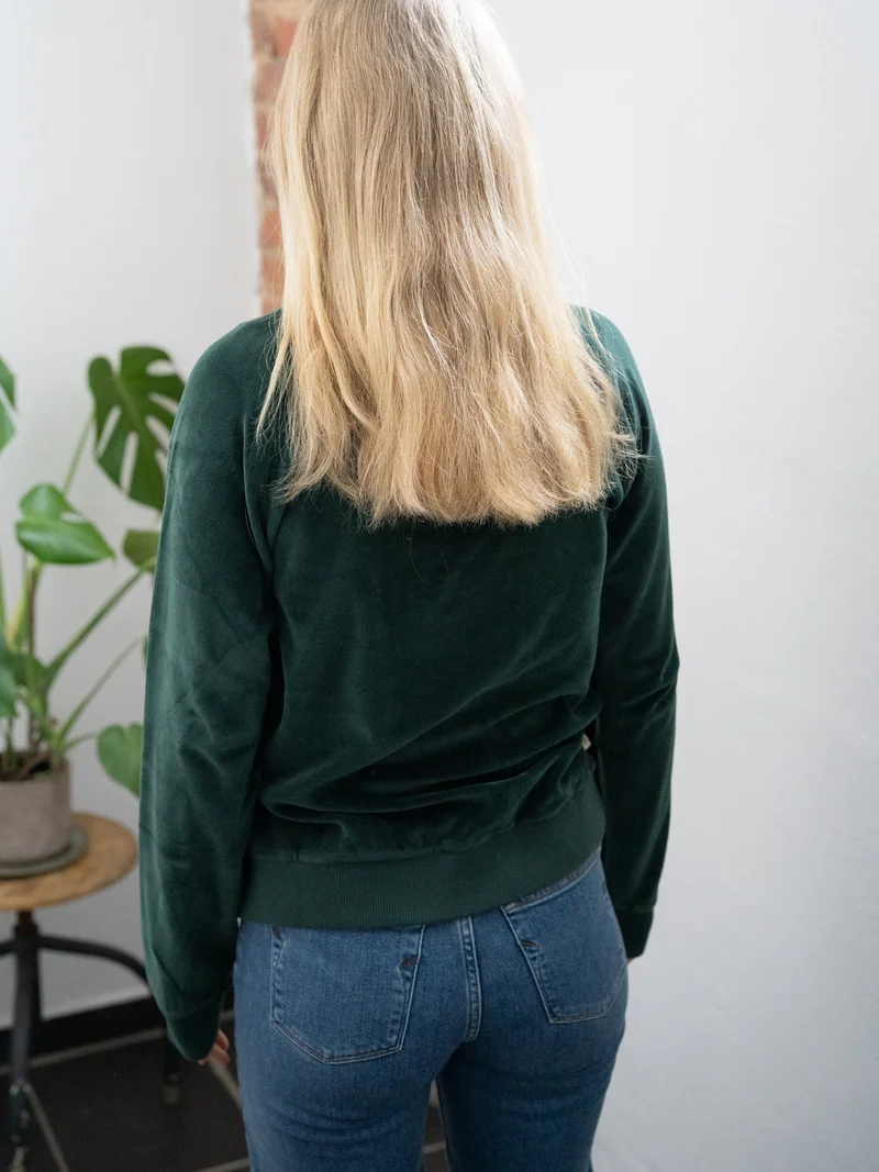 Frauen Samt Sweater - grün