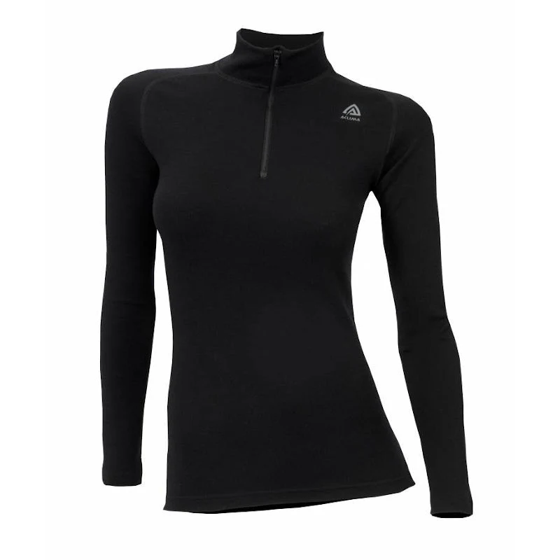 Aclima - Warmwool Mock Neck mit Reißverschluss Damen // Schwarz