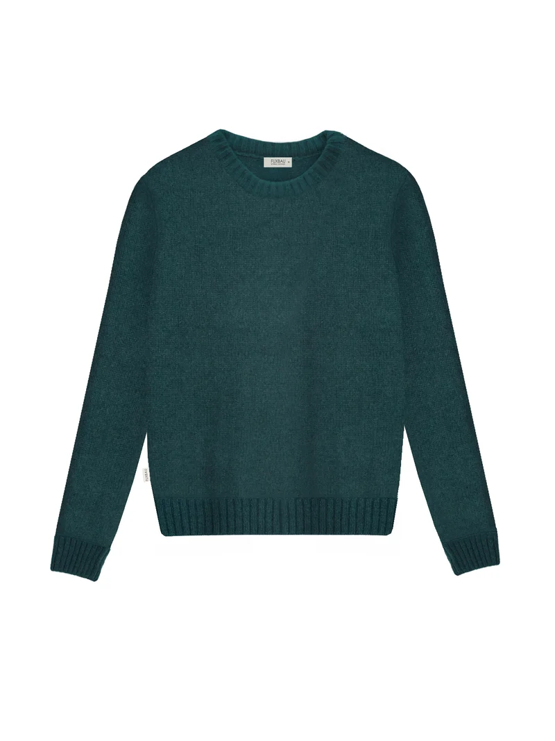 Frauen Merino Strickpullover - grün