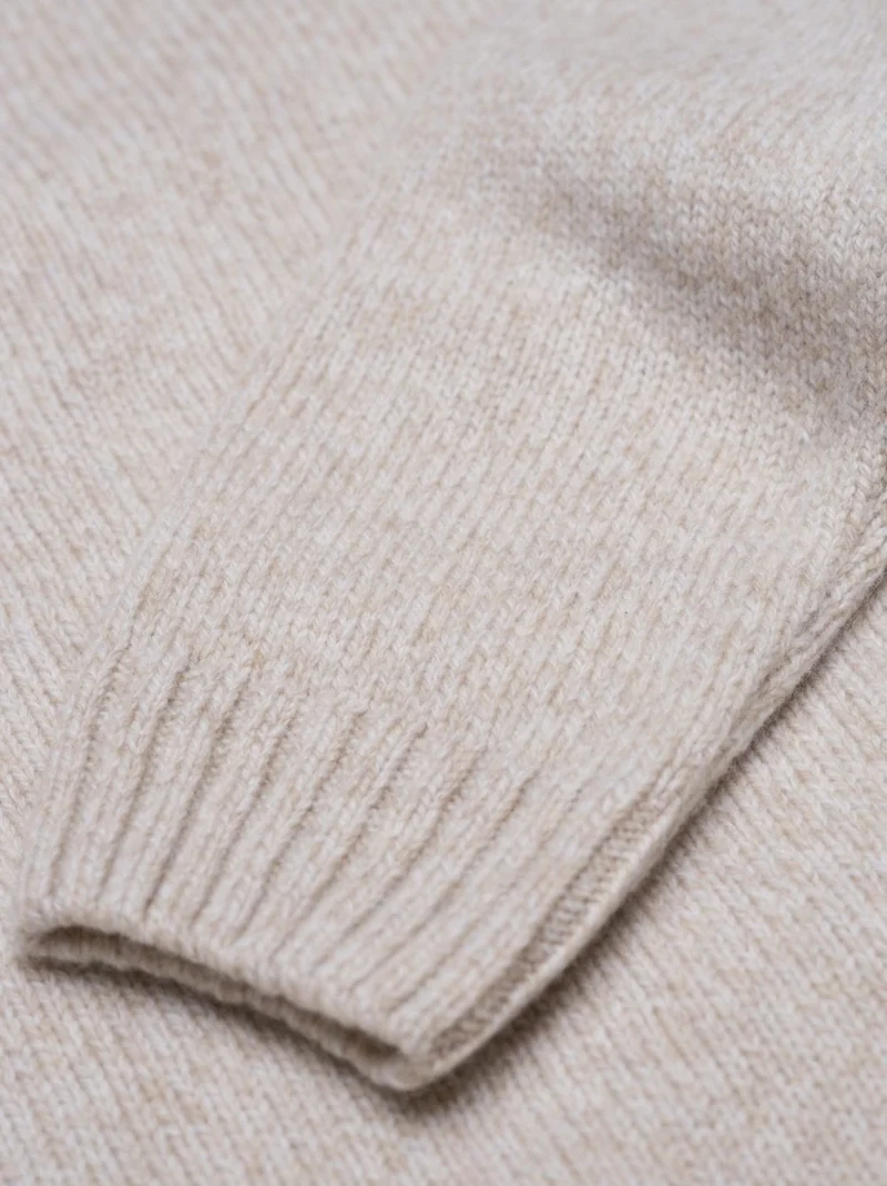 Frauen Merino Strickpullover - beigemeliert