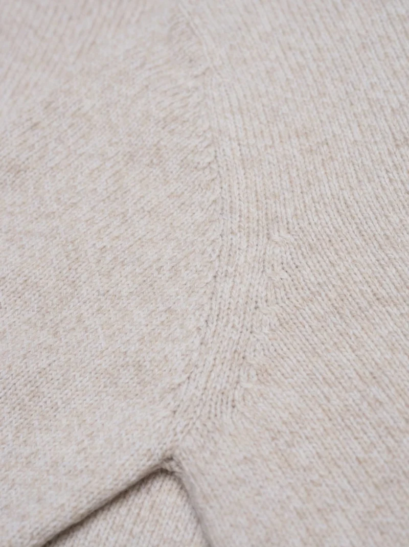 Frauen Merino Strickpullover - beigemeliert