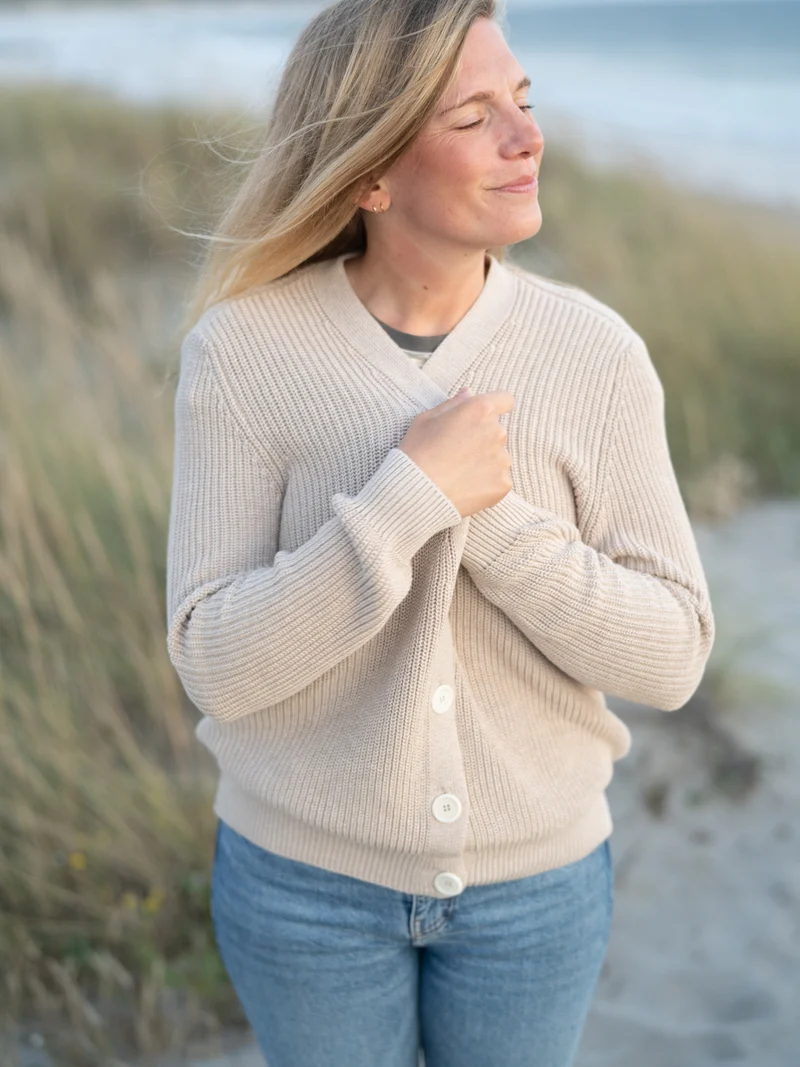 4Seasons Frauen Strickjacke - beigemeliert