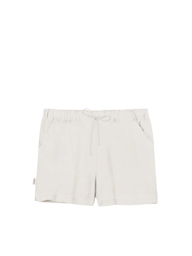 Frauen Leinenshorts - cremeweiß