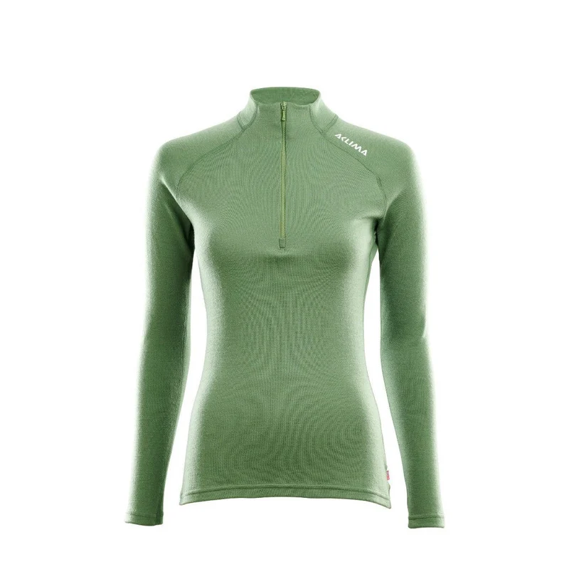 Aclima - Warmwool Mock Neck mit Reißverschluss Damen // Hellgrün