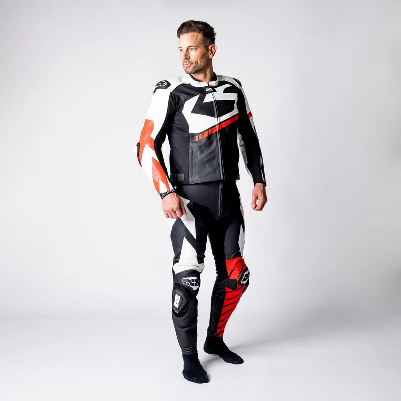 Ace 1.0 Lederkombi Zweiteiler - schwarz-weiss-rot