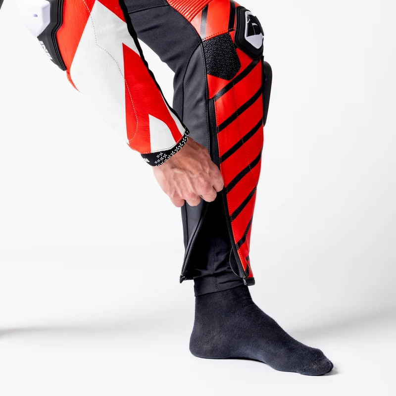 Ace 1.0 Lederkombi Zweiteiler - schwarz-weiss-rot