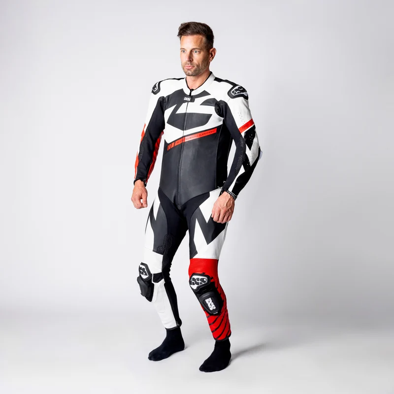 Ace 1.0 Lederkombi Einteiler - schwarz-weiss-rot