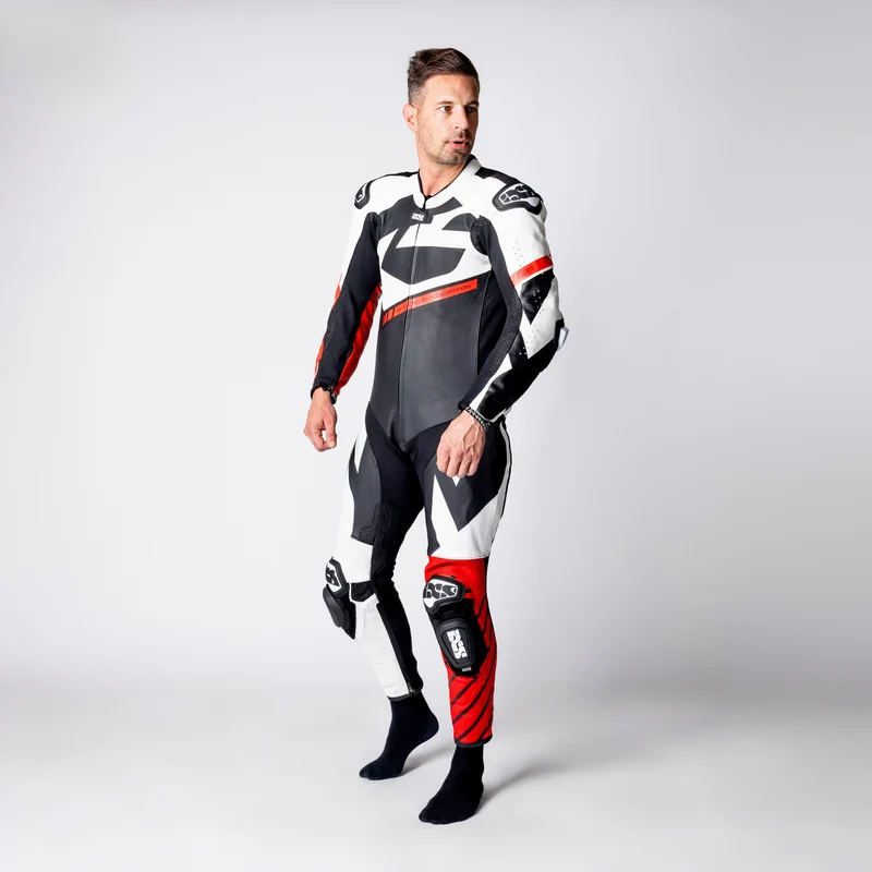Ace 1.0 Lederkombi Einteiler - schwarz-weiss-rot
