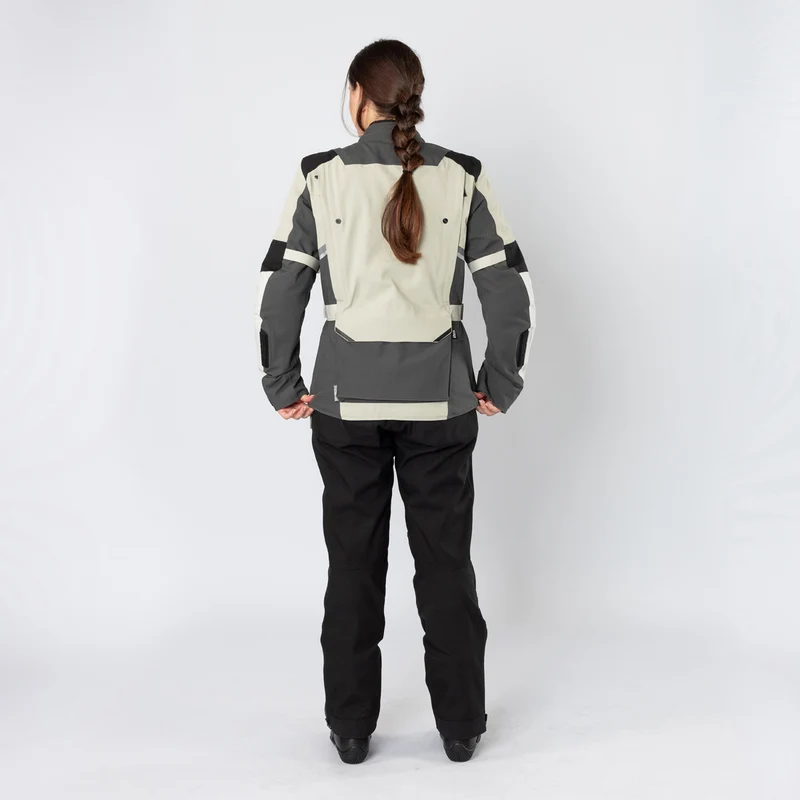 Damen Tourster-STX 1.0 Laminatjacke steingrau-dunkelgrau-schwarz