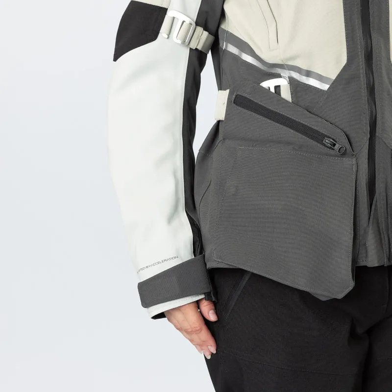 Damen Tourster-STX 1.0 Laminatjacke steingrau-dunkelgrau-schwarz