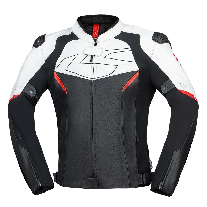 Ace 1.0 Lederjacke - schwarz-weiss-rot