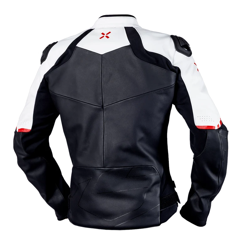 Ace 1.0 Lederjacke - schwarz-weiss-rot