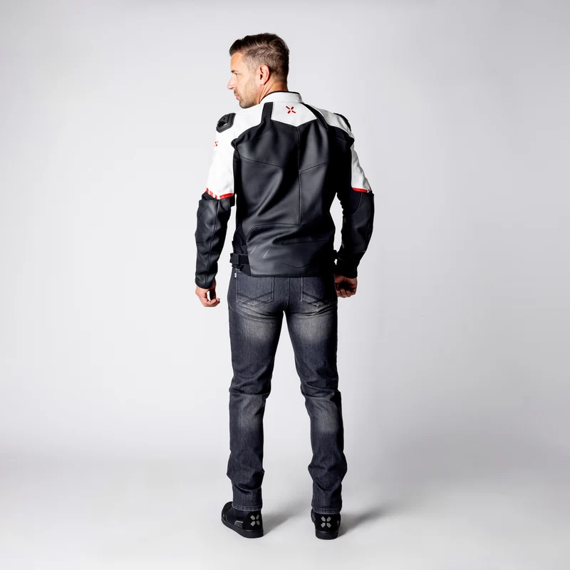 Ace 1.0 Lederjacke - schwarz-weiss-rot