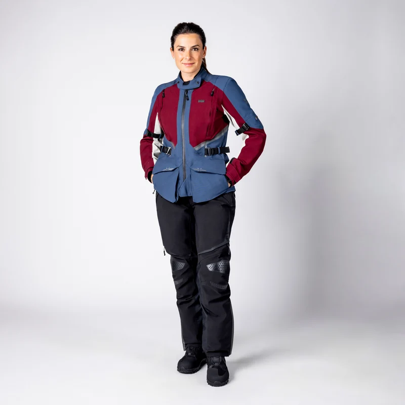 Damen Tourster-STX 1.0 Laminatjacke - weinrot-blau-cool grey