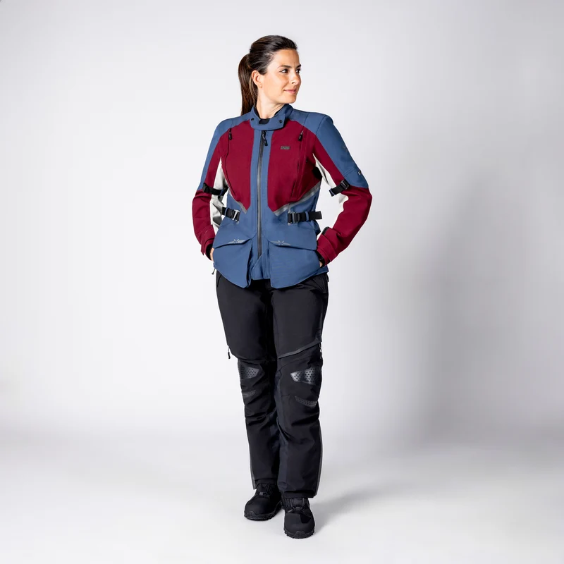 Damen Tourster-STX 1.0 Laminatjacke - weinrot-blau-cool grey