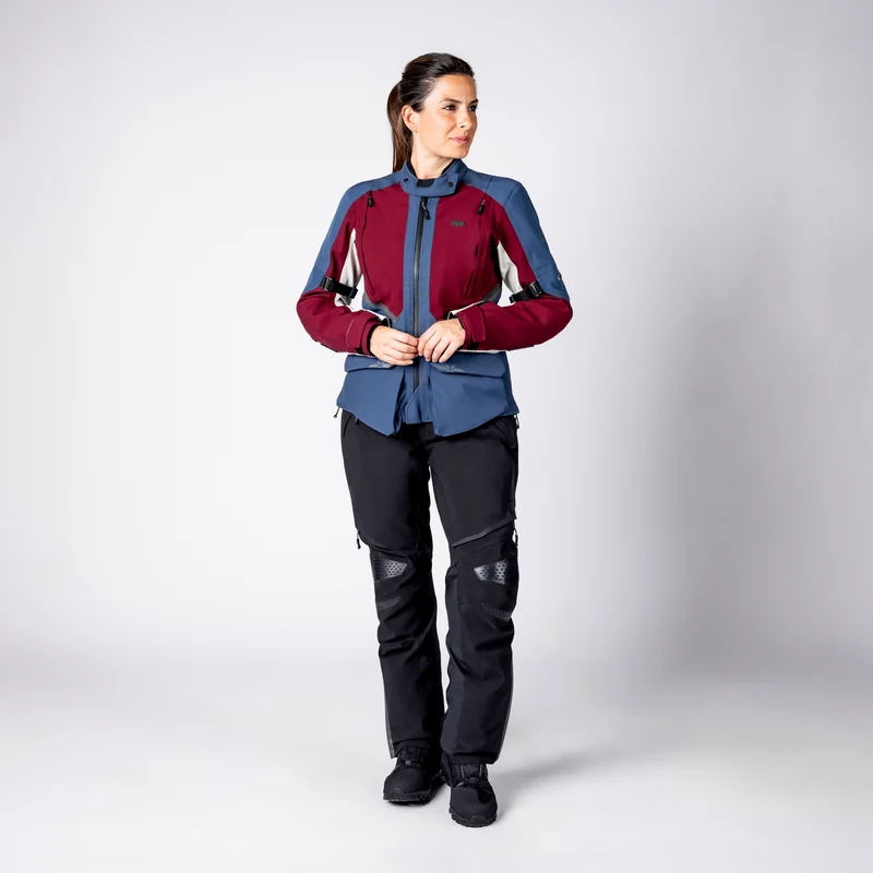 Damen Tourster-STX 1.0 Laminatjacke - weinrot-blau-cool grey