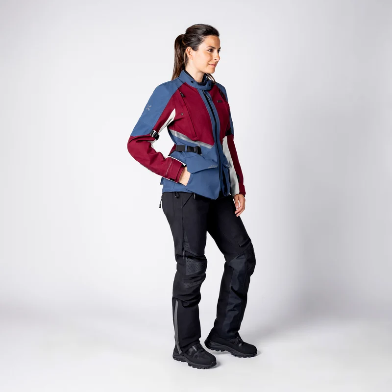 Damen Tourster-STX 1.0 Laminatjacke - weinrot-blau-cool grey