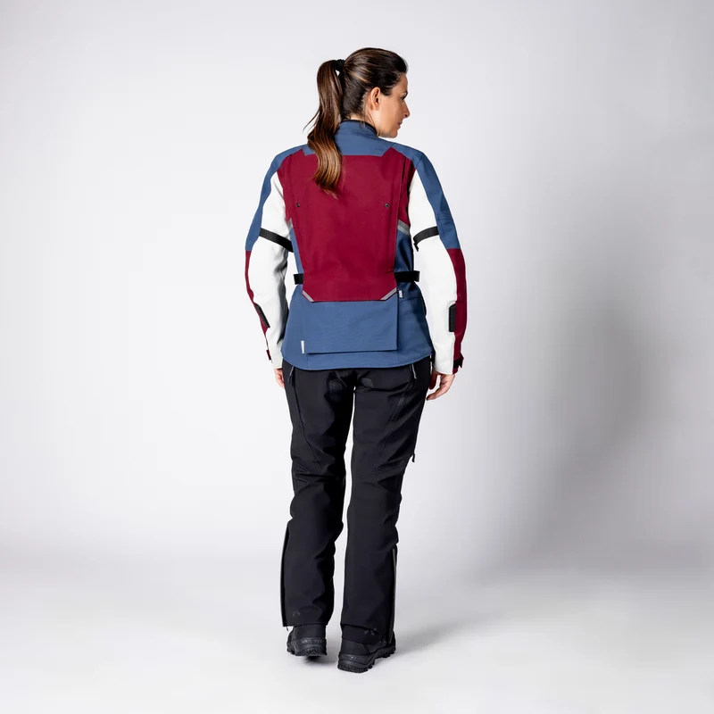 Damen Tourster-STX 1.0 Laminatjacke - weinrot-blau-cool grey