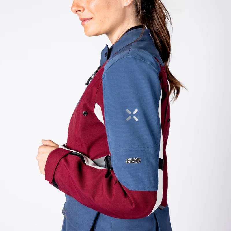Damen Tourster-STX 1.0 Laminatjacke - weinrot-blau-cool grey