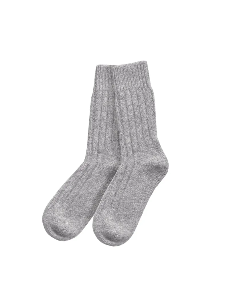 Alpaka Schafwollsocken - grau