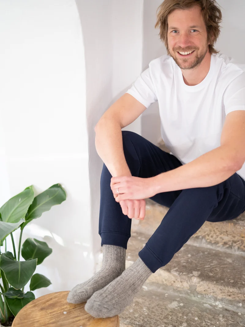 Alpaka Schafwollsocken - grau