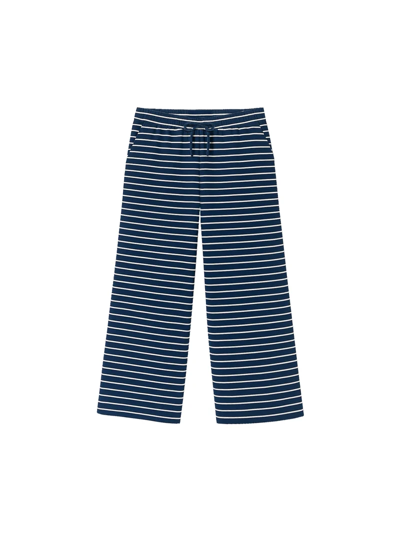 Gestreifte Frauen Hose - navy weiß