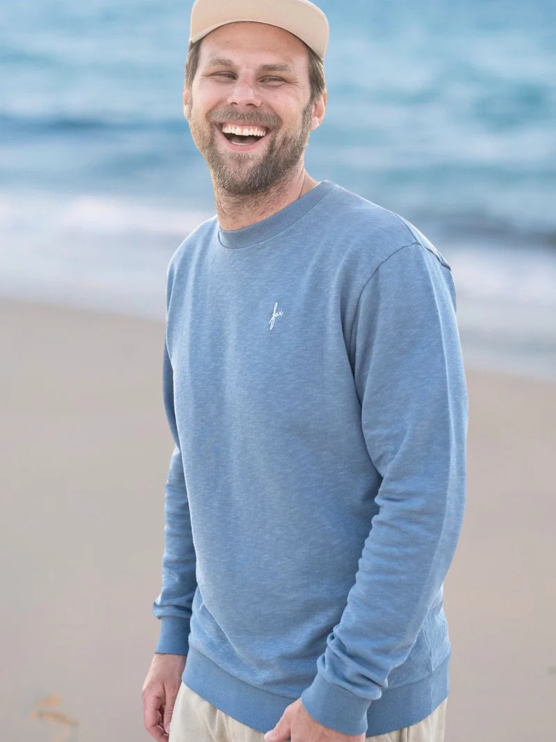 Männer fux Azul Sweater - blau meliert