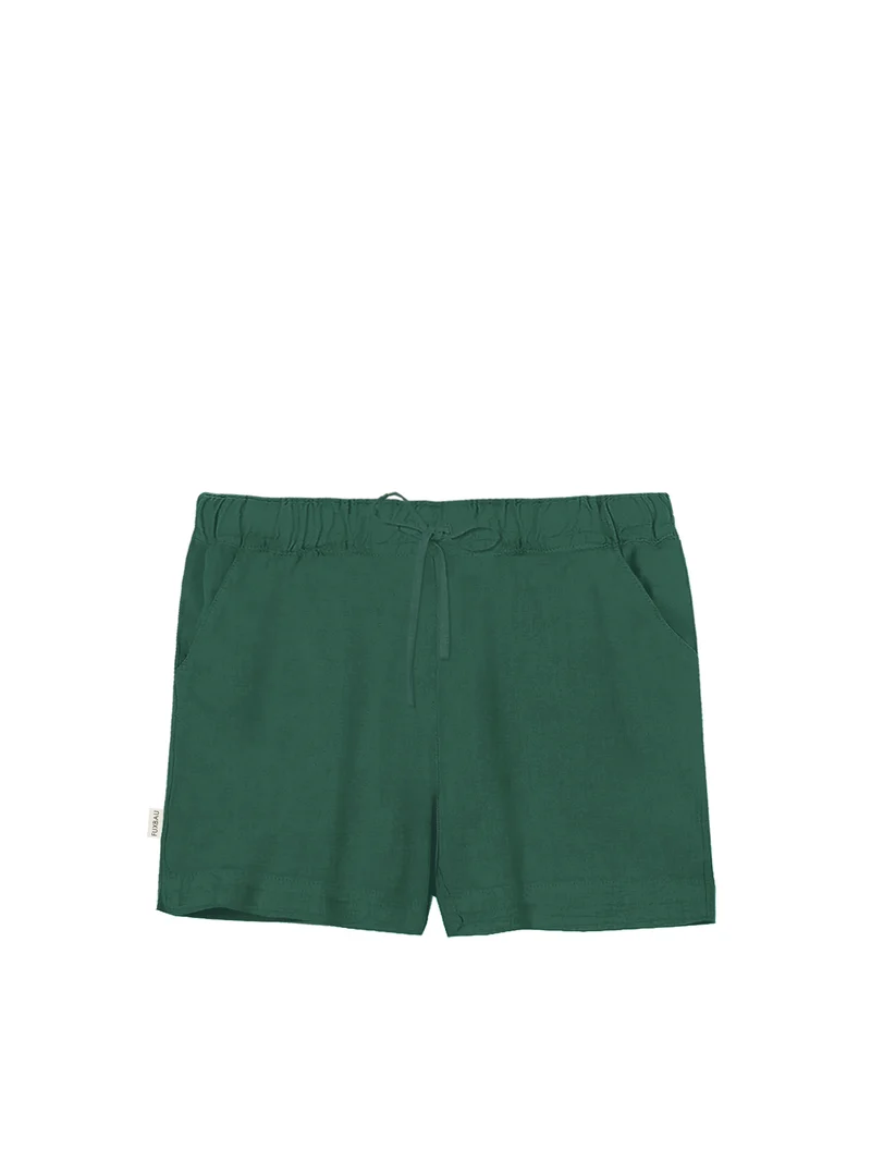 Frauen Leinenshorts - grün