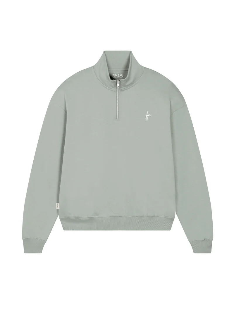 Frauen fux Half Zip Sweater - seegras