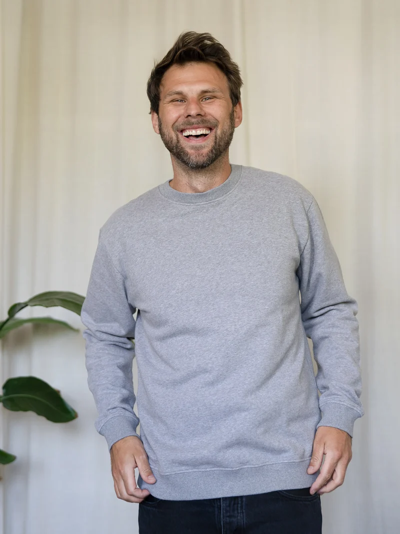 Männer Basic Sweater - graumeliert