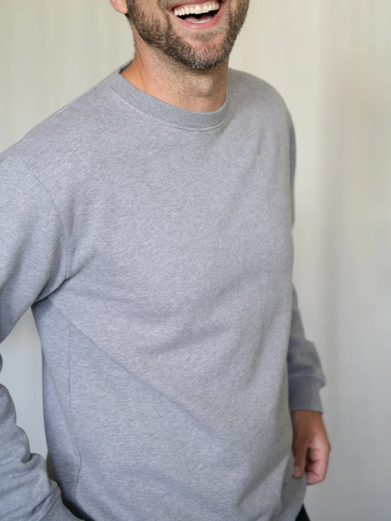 Männer Basic Sweater - graumeliert