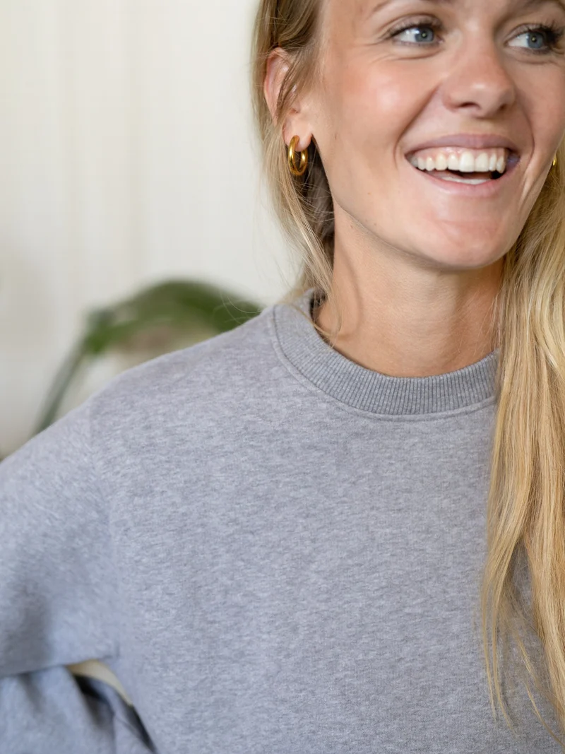 Frauen Basic Sweater - graumeliert