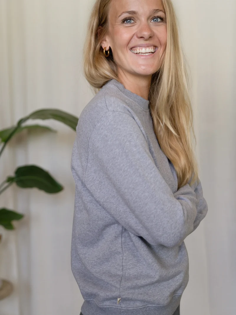 Frauen Basic Sweater - graumeliert
