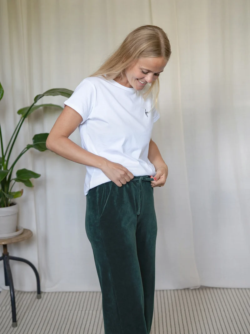 Frauen Samt Hose - grün