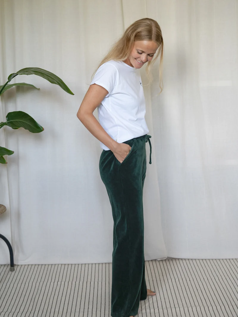 Frauen Samt Hose - grün