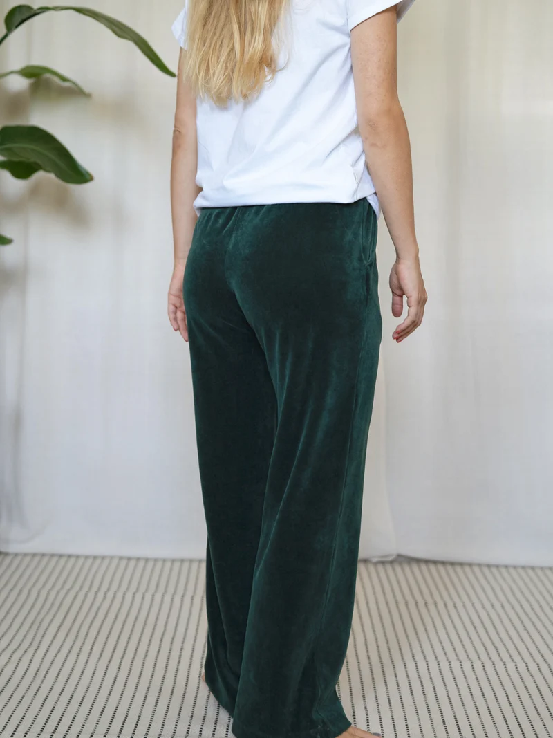Frauen Samt Hose - grün
